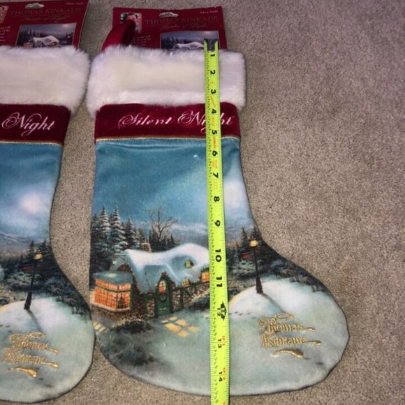 Thomas Kinkade 2004 Vintage Silent Night‎ Christmas Stocking Set (2) - Picture 3 of 10